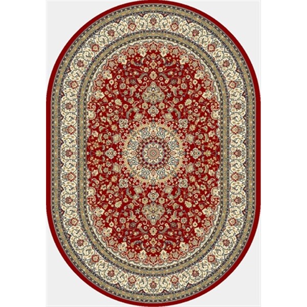 Dynamic Rugs Ancient Garden 6 ft. 7 in. x 9 ft. 6 in. Oval 57119-1414 Rug - Red/Ivory ANOV71057119141 - main